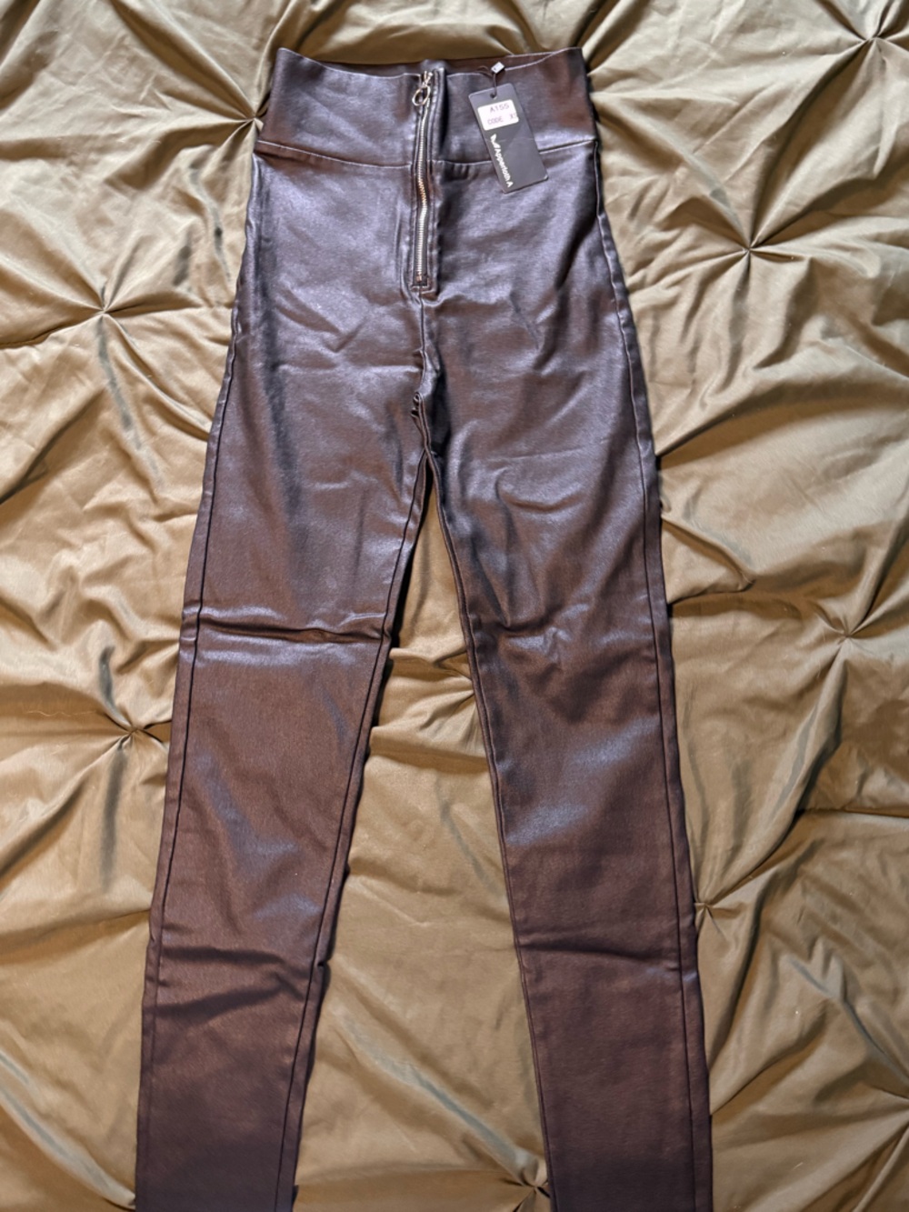 High-Waist Black Skinny Faux-Leather Women’s Jeans